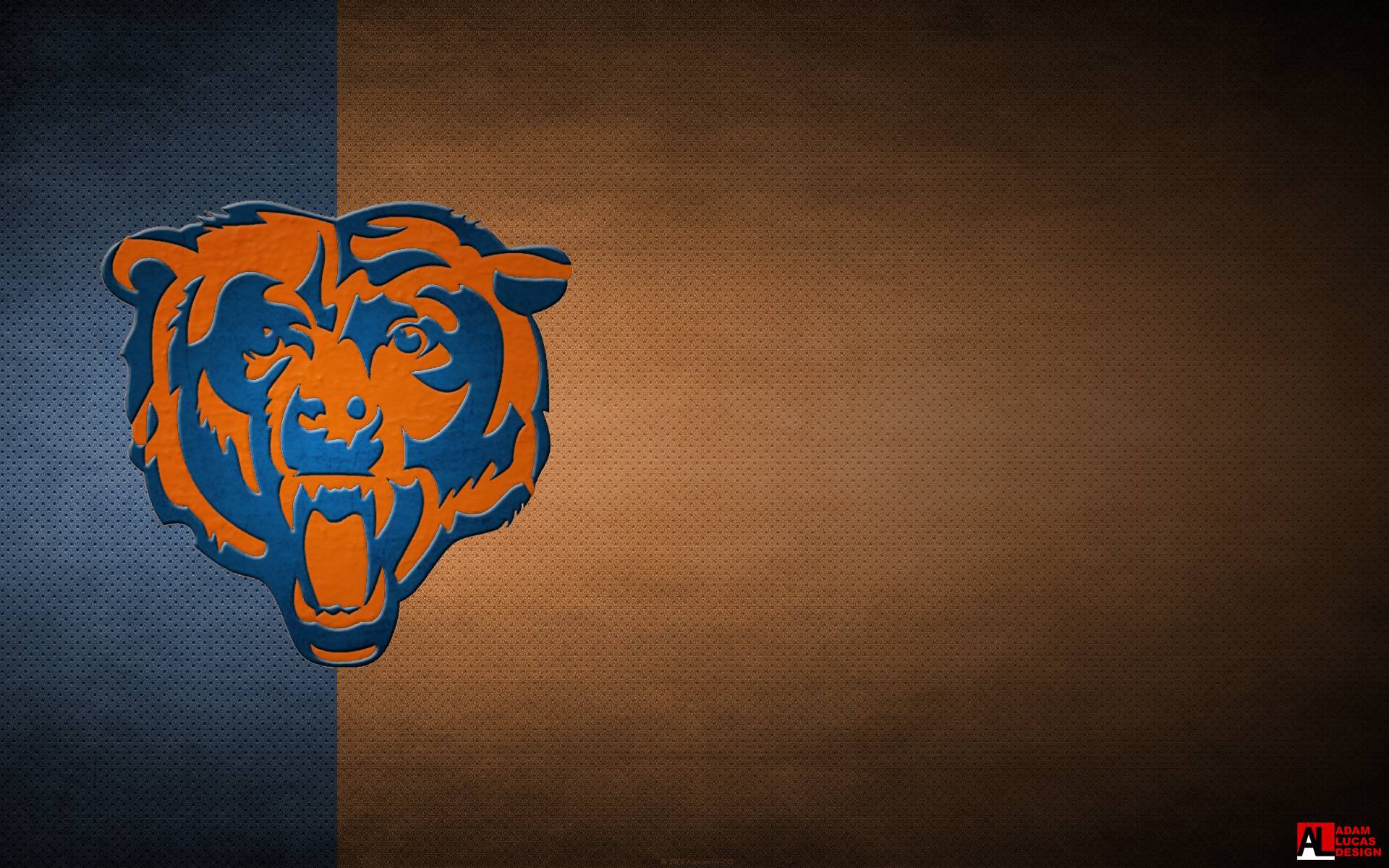 Chicago Bears Blue Brown Background