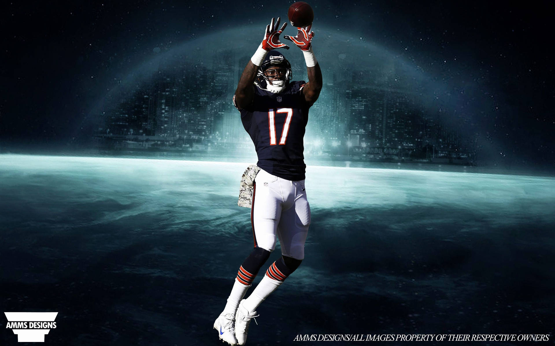 Chicago Bears Blue Green Hd Background