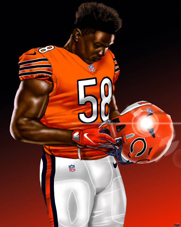 Chicago Bears Roquan Smith Artwork Background