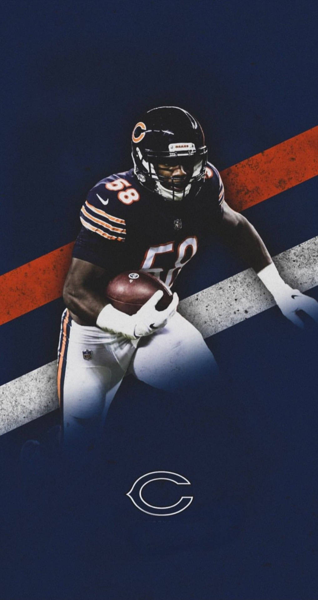 Chicago Bears Roquan Smith With A Ball Background