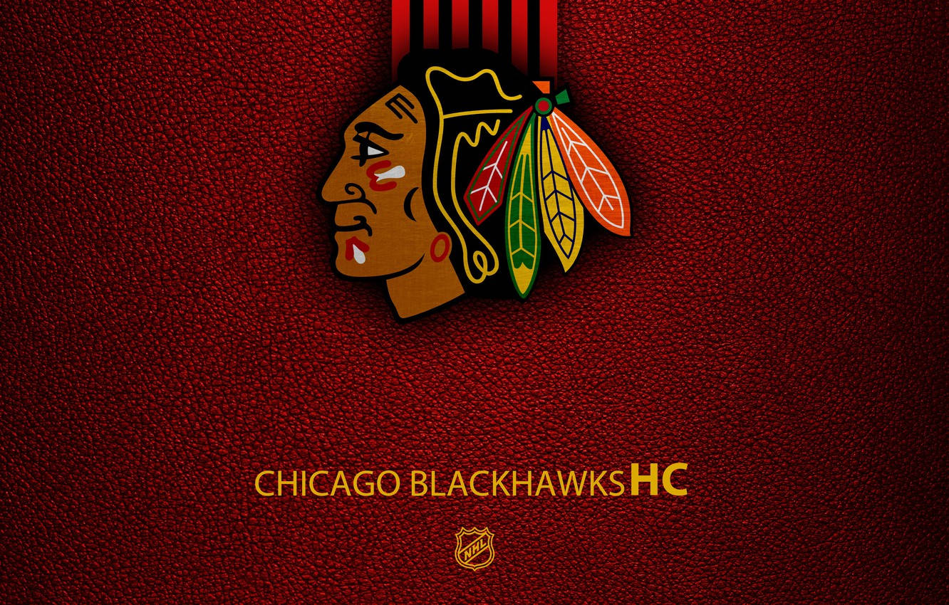 Chicago Blackhawks Logo Leather Background