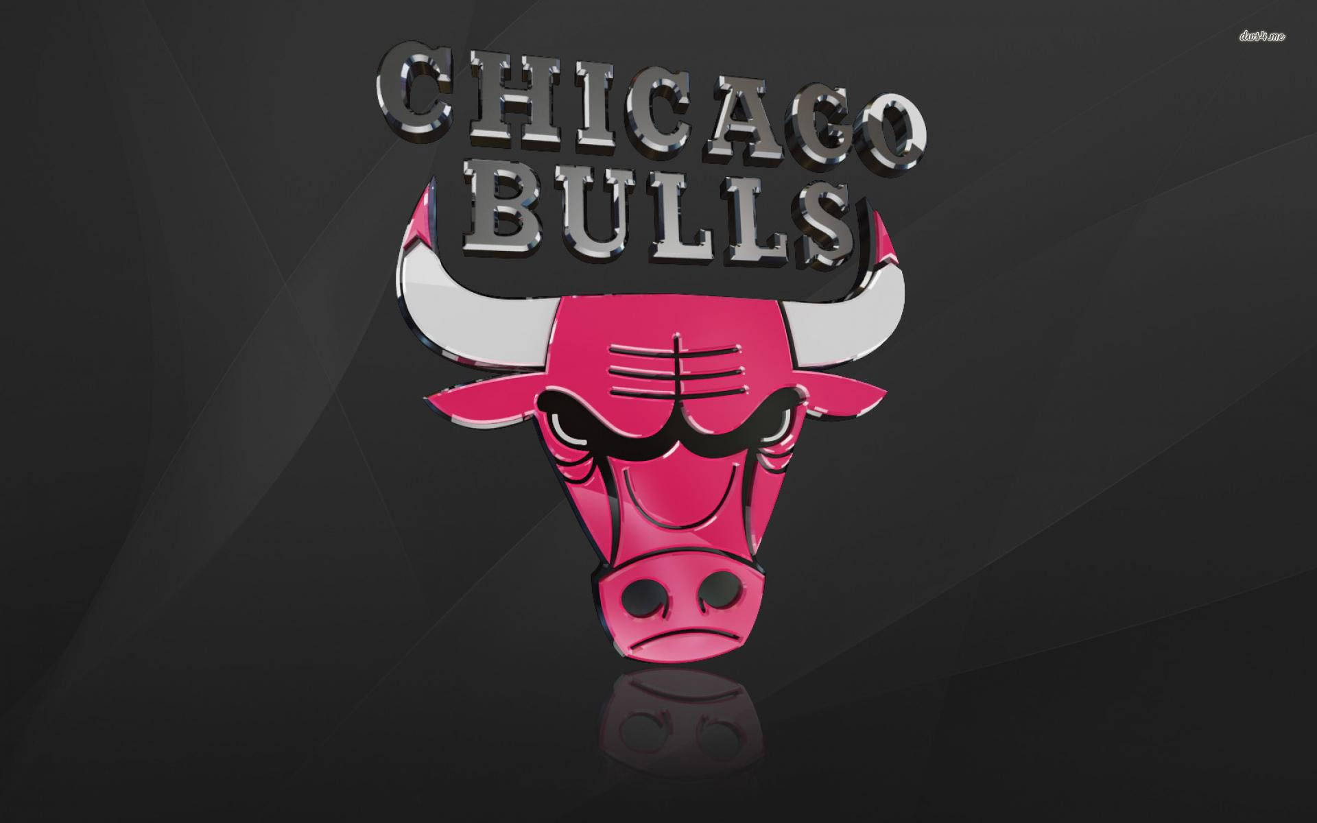 Chicago Bulls Chrome Coloured Logo Background