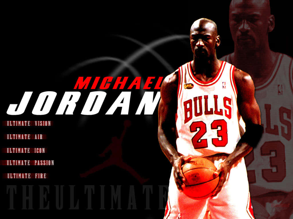 Chicago Bulls Icon Michael Jordan With His Signature Number 23 Jersey Background