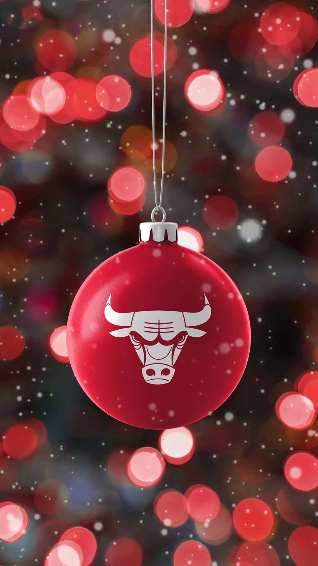 Chicago Bulls Logo On Christmas Ball Phone Background