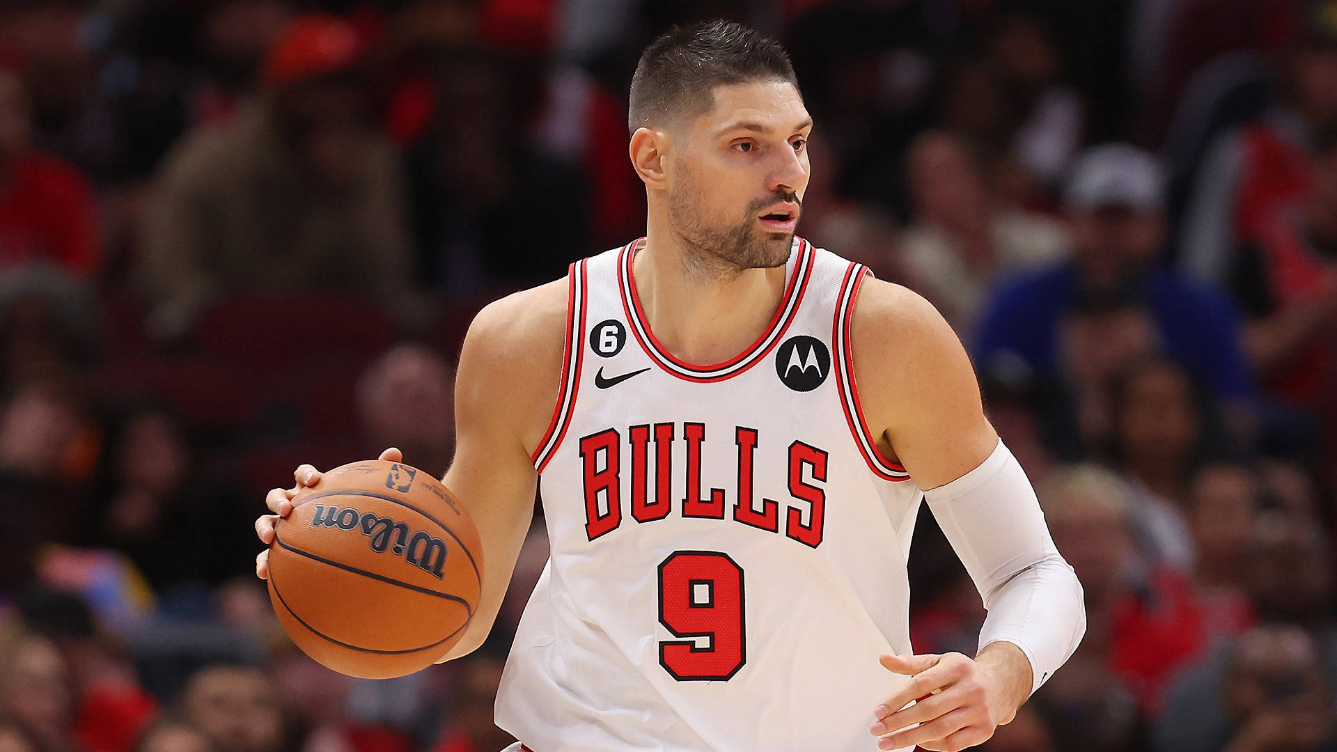 Chicago Bulls Nikola Vucevic Ball Shot During Game Background