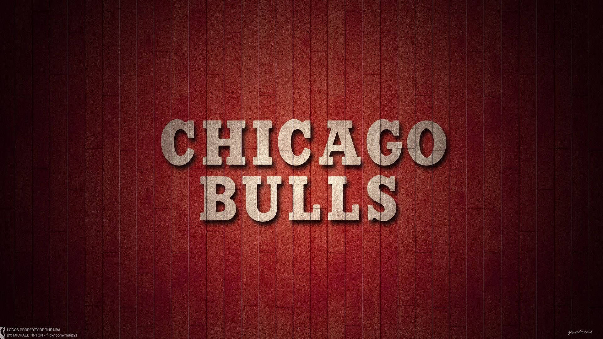 Chicago Bulls Red Wooden Floor Background