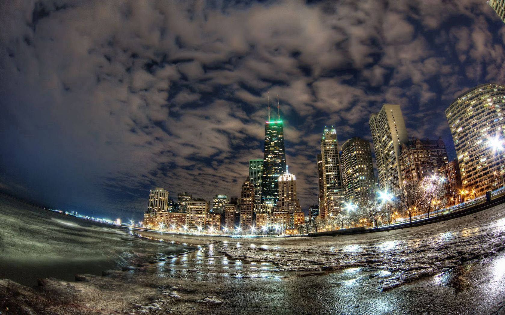 Chicago Coast Panoramic Shot Background
