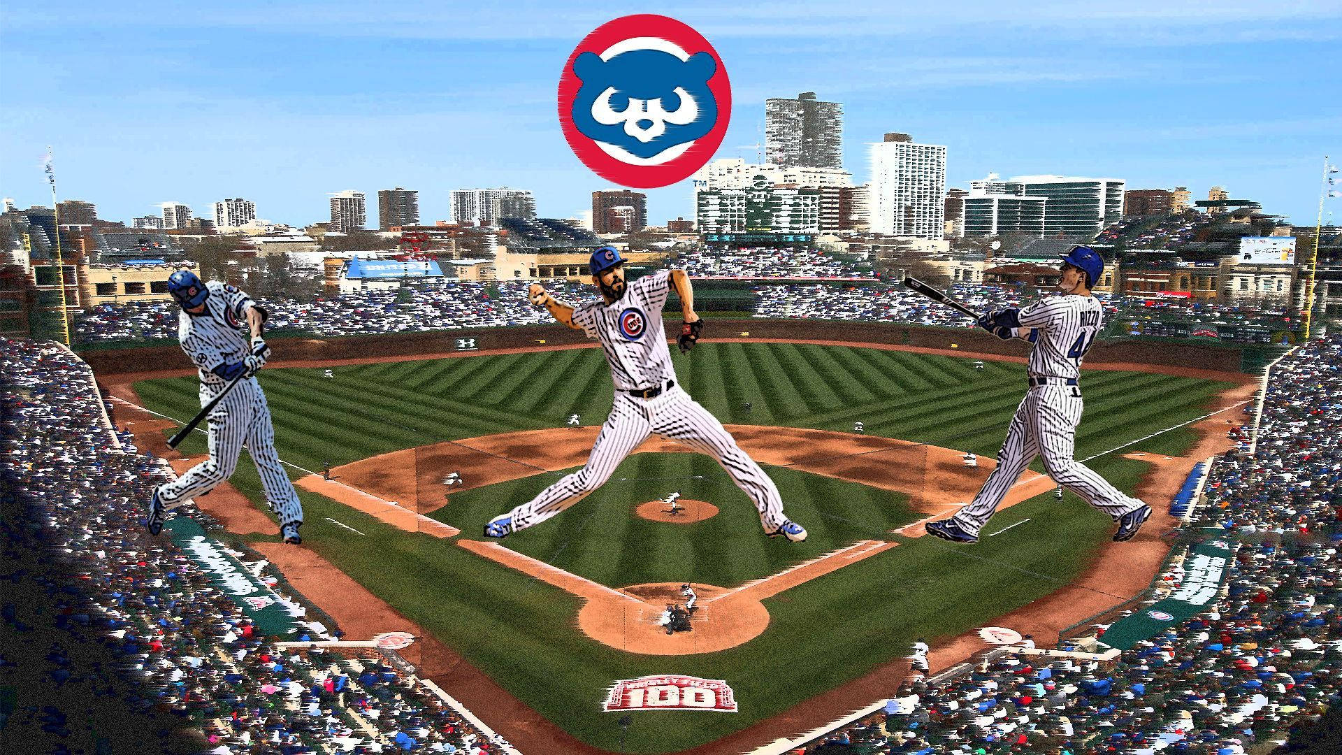 Chicago Cubs Baseball Game Poster Background