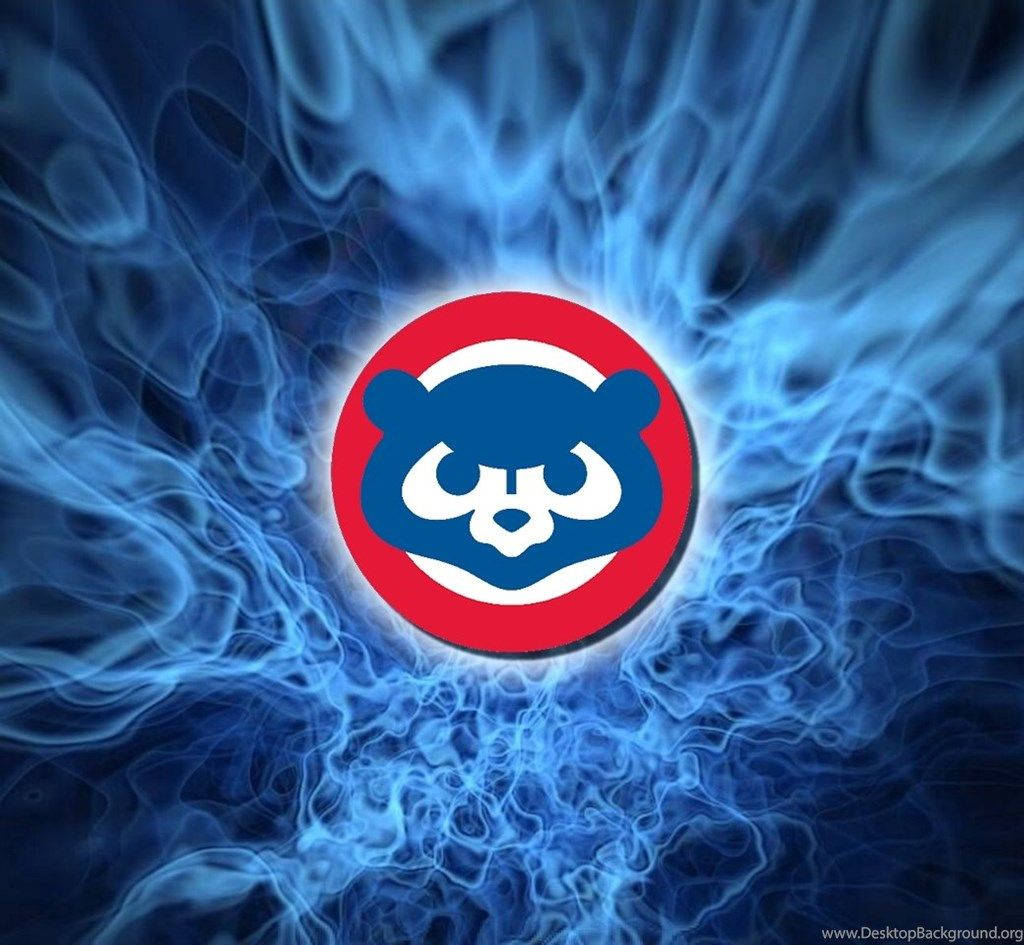 Chicago Cubs Logo On Blazing Fire Background