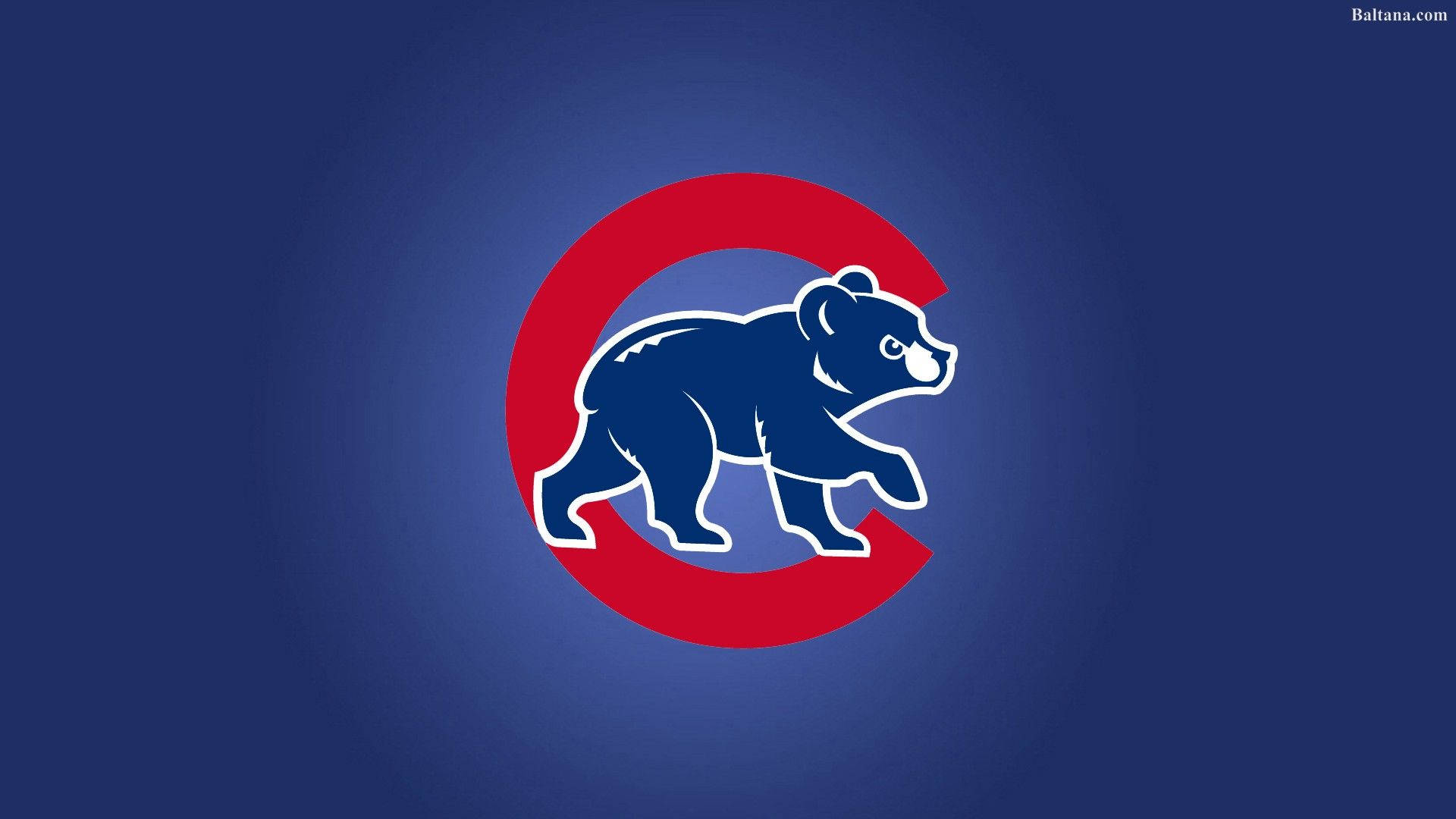 Chicago Cubs Logo On Gradient Blue Background