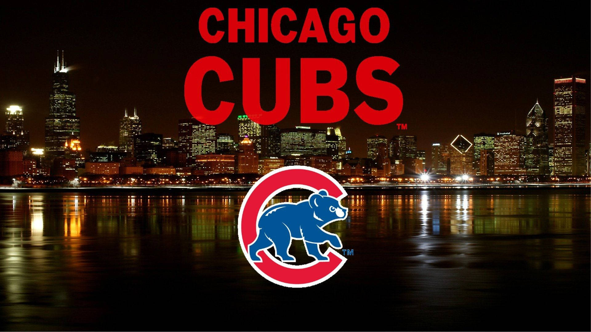 Chicago Cubs Logo On Seaside Background
