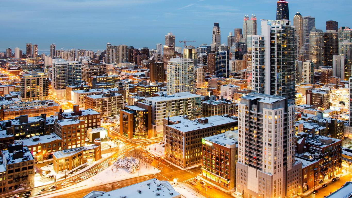 Chicago Illinois' Cityscape During Winter Background