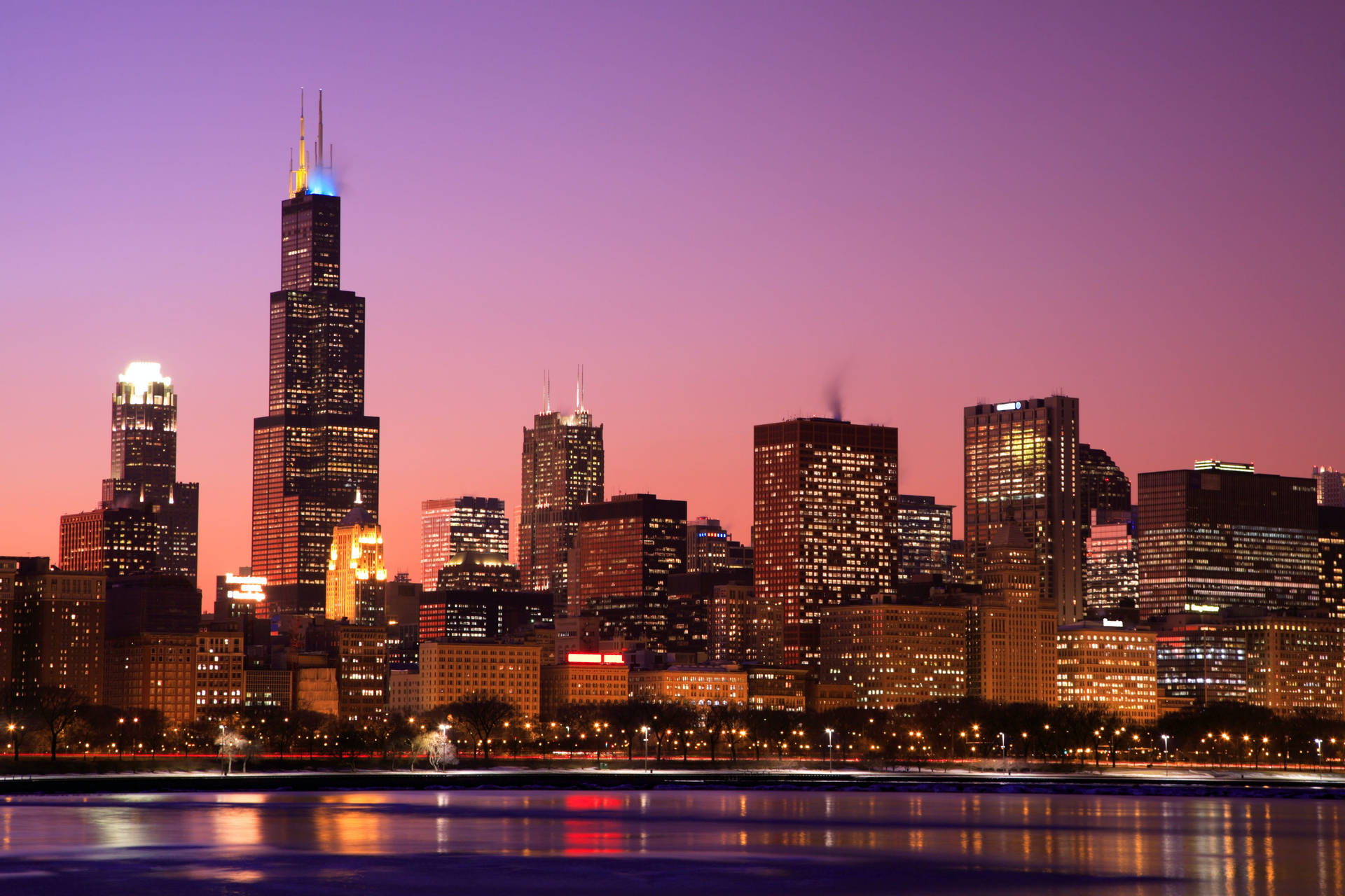 Chicago Illinois Tall Willis Tower Background