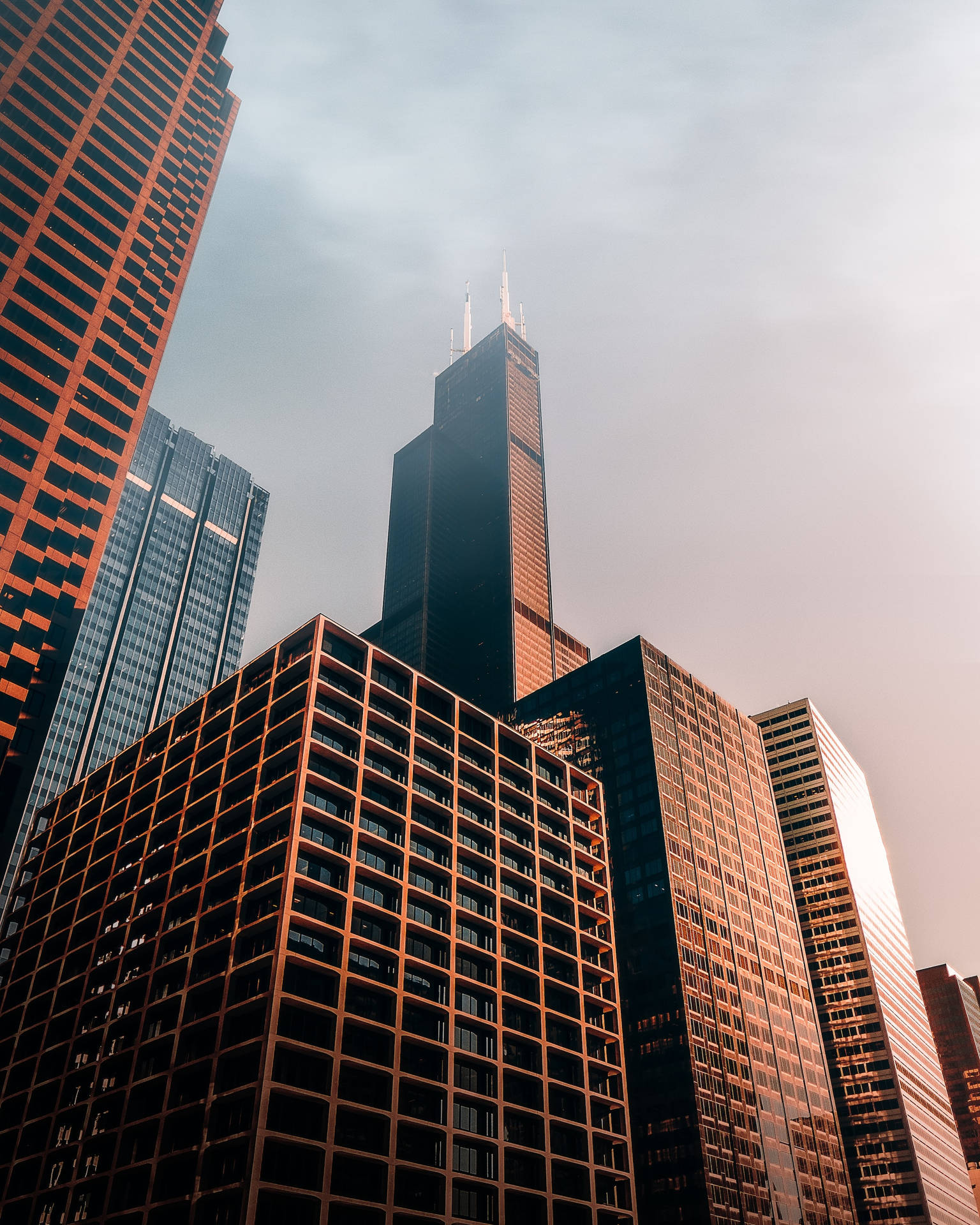 Chicago Skyline Will Tower Skyscrapers Background