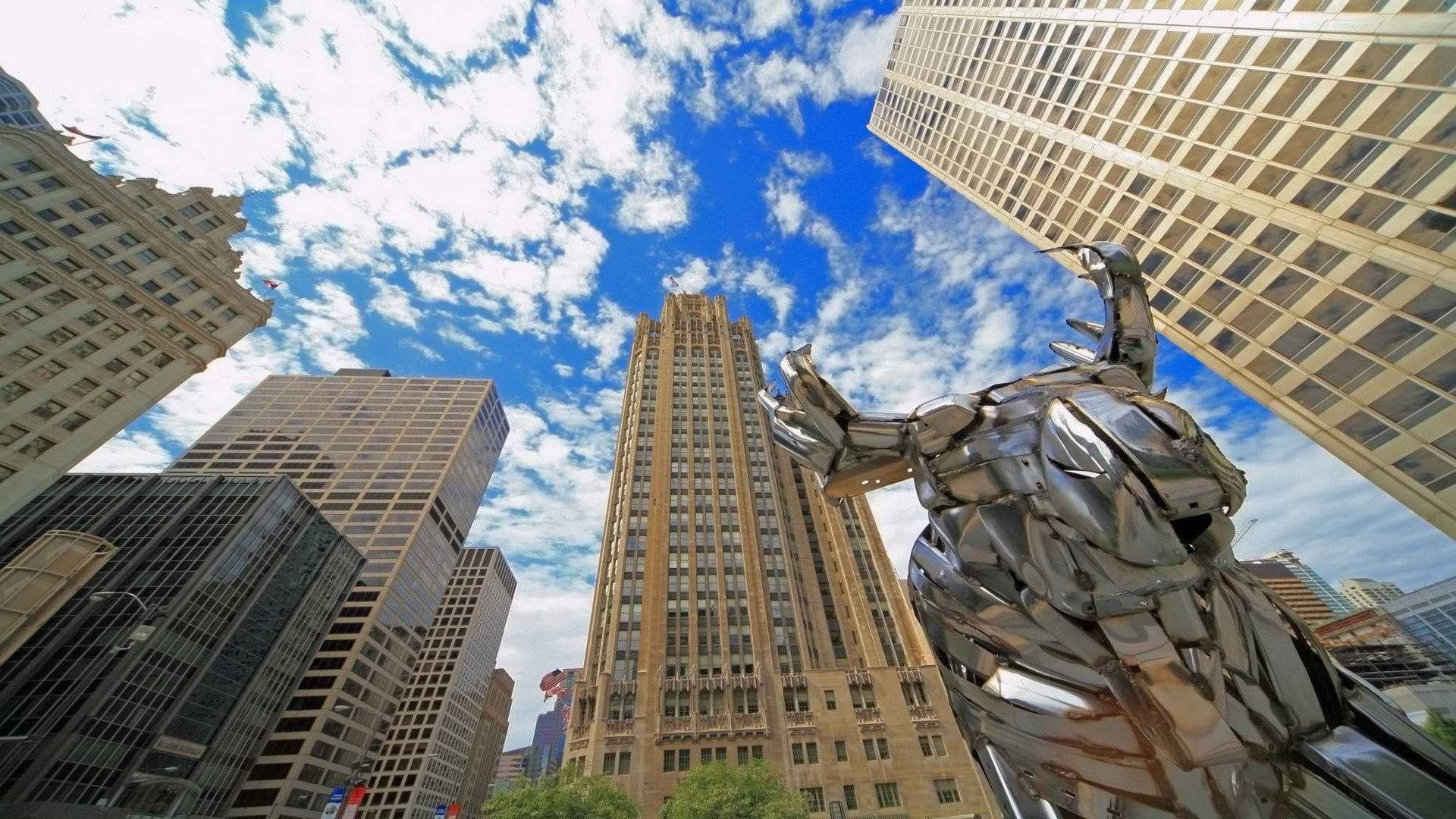 Chicago Skyscrapers At Daytime Background