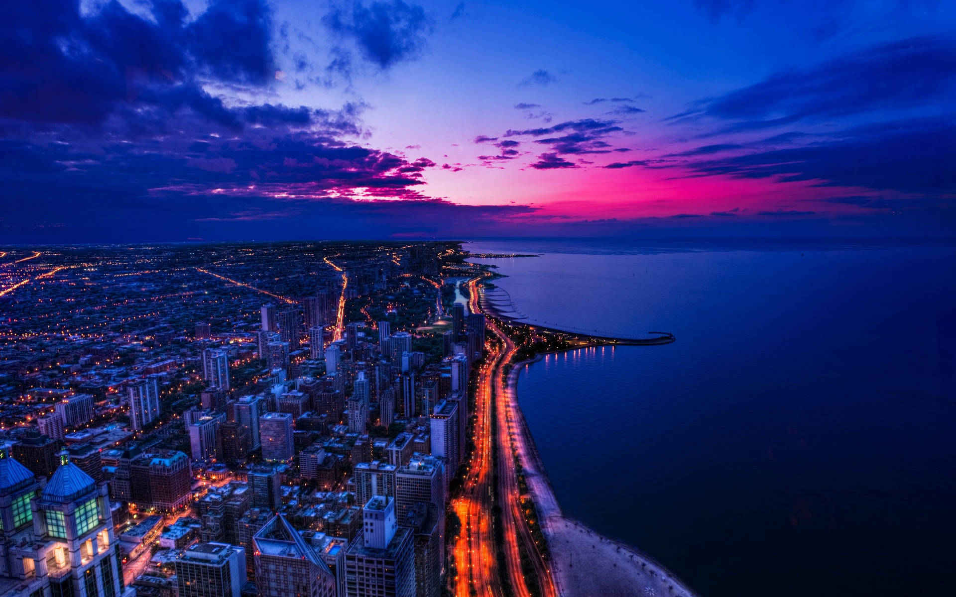 Chicago Sunset Background