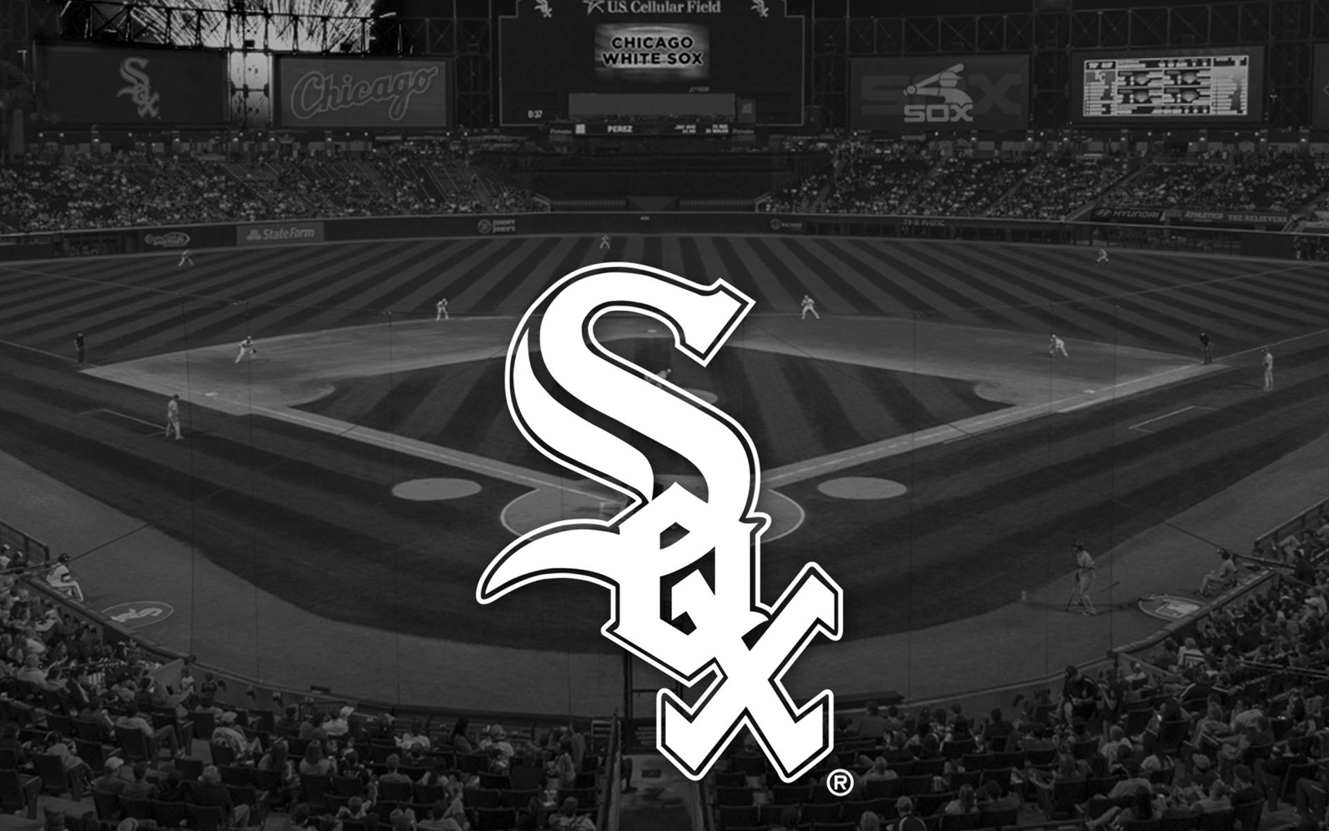 Chicago White Sox Logo Monochrome Background
