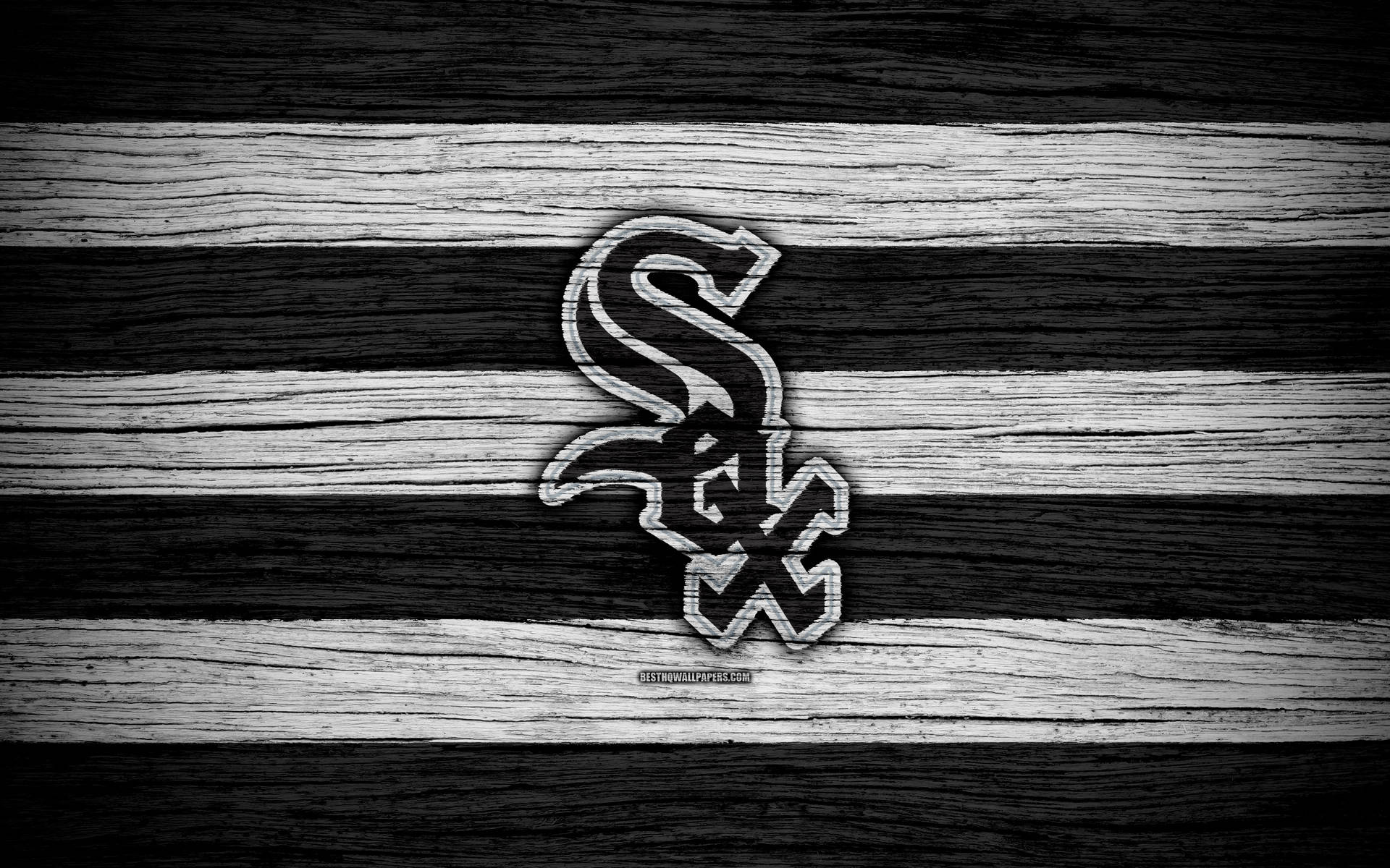 Chicago White Sox Logo On Wood Background