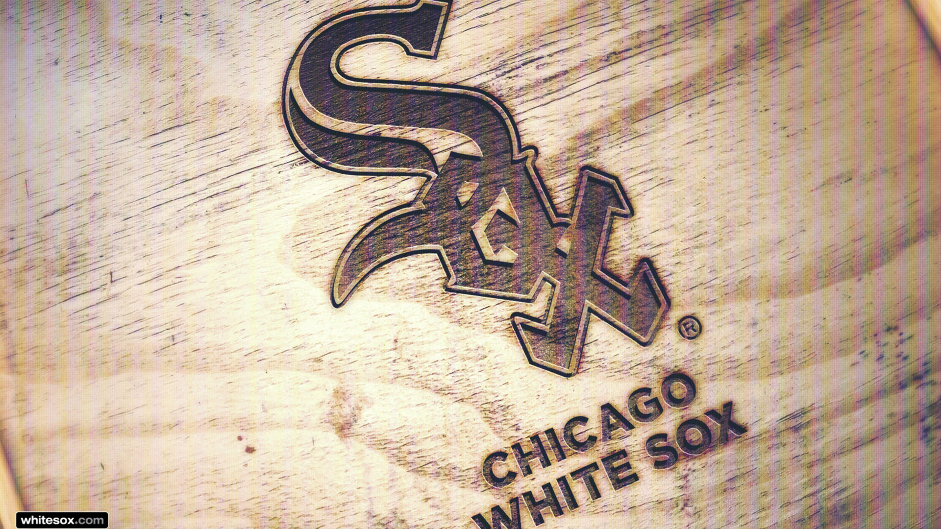 Chicago White Sox On Wood Background