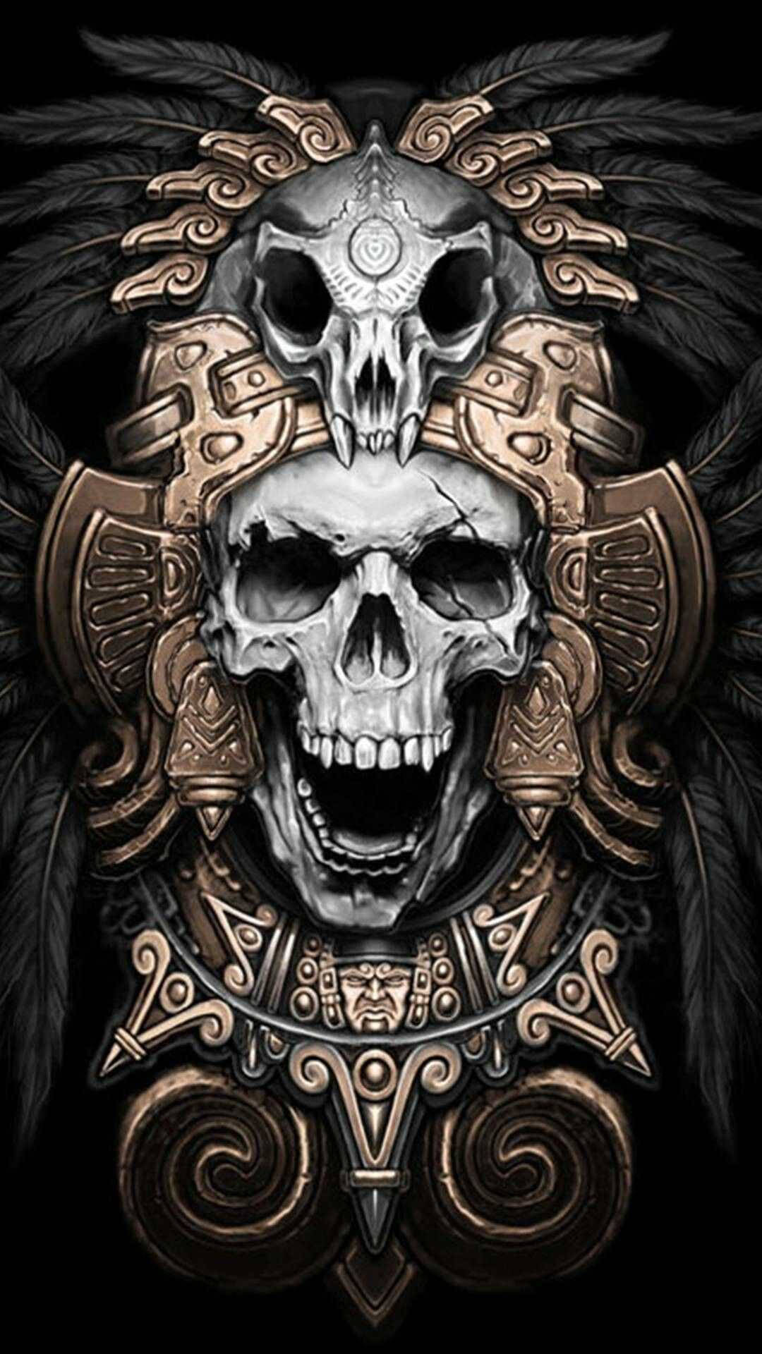Chicano Skull King Background
