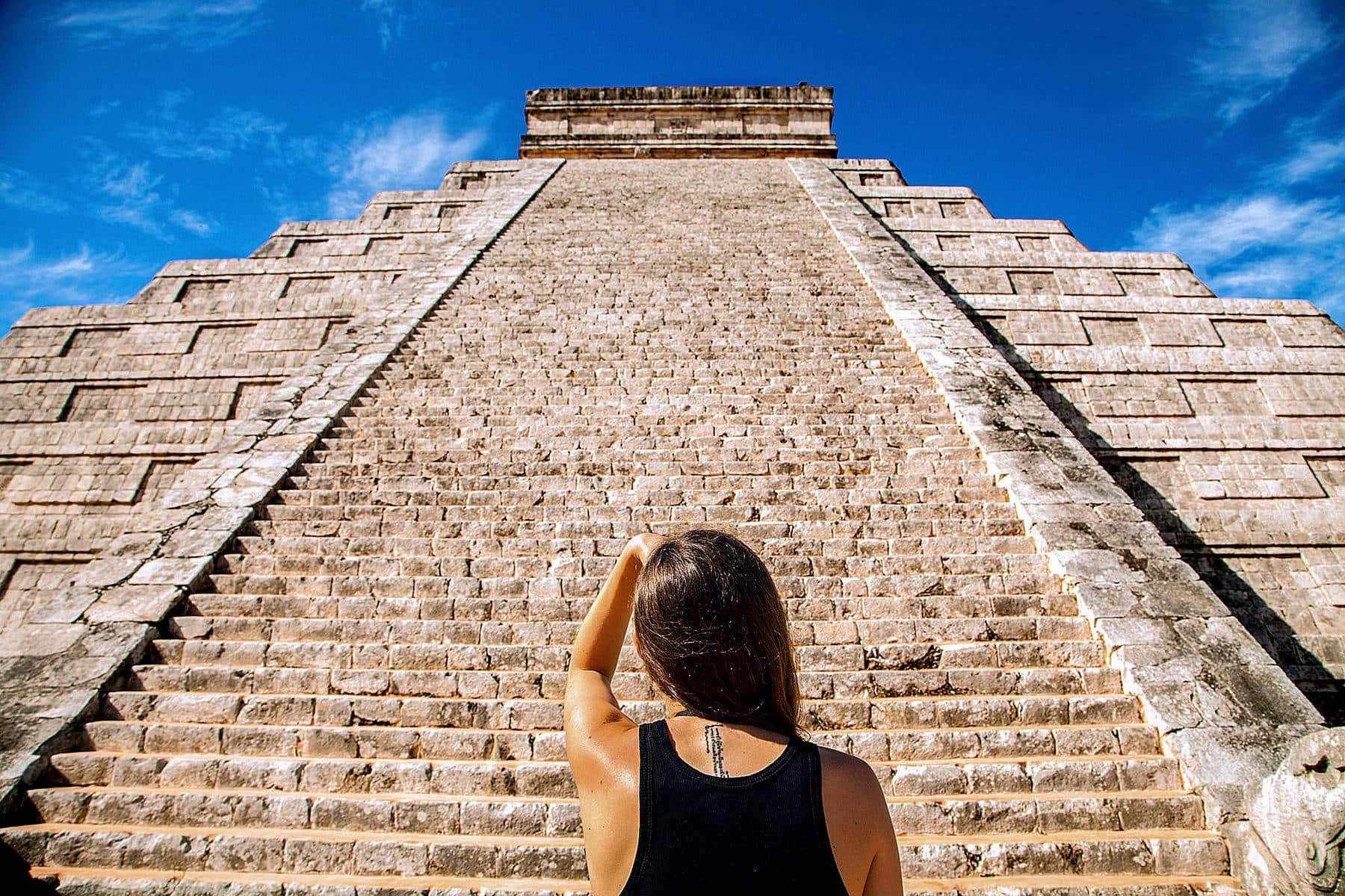 Chichen Itza Mexico El Castillo Lady