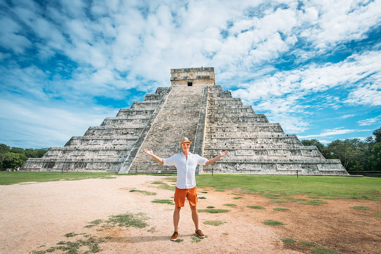 Chichen Itza Tourist Destination Background