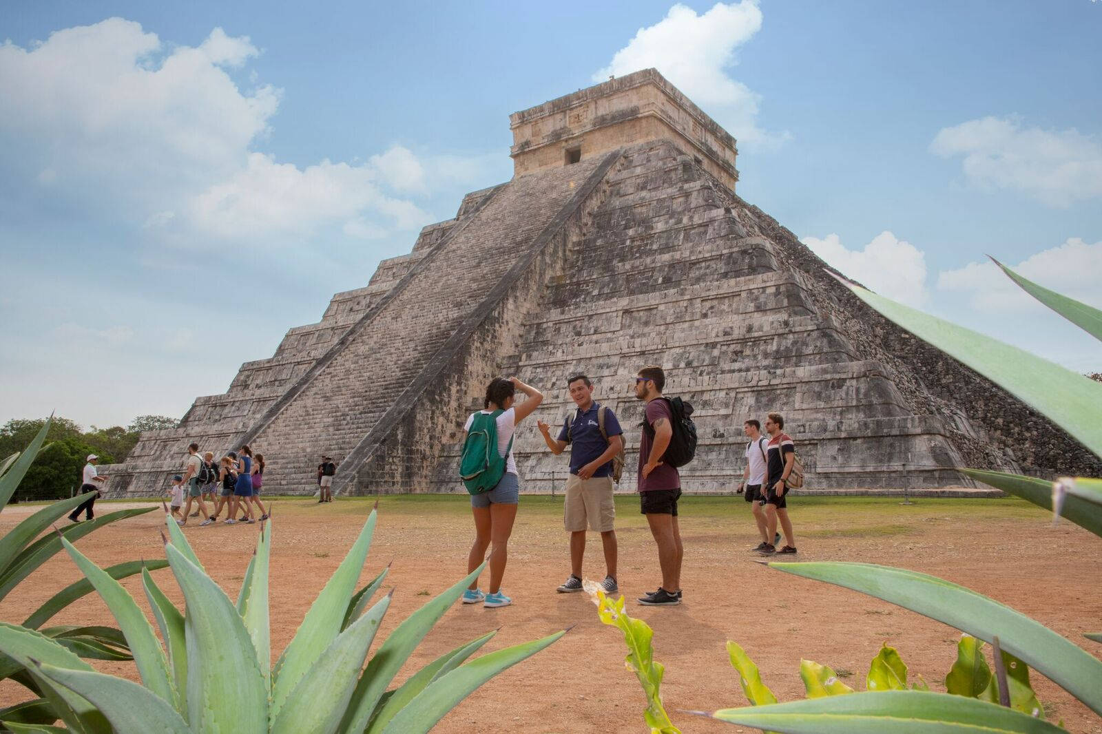 Chichen Itza Traveling Friends Background