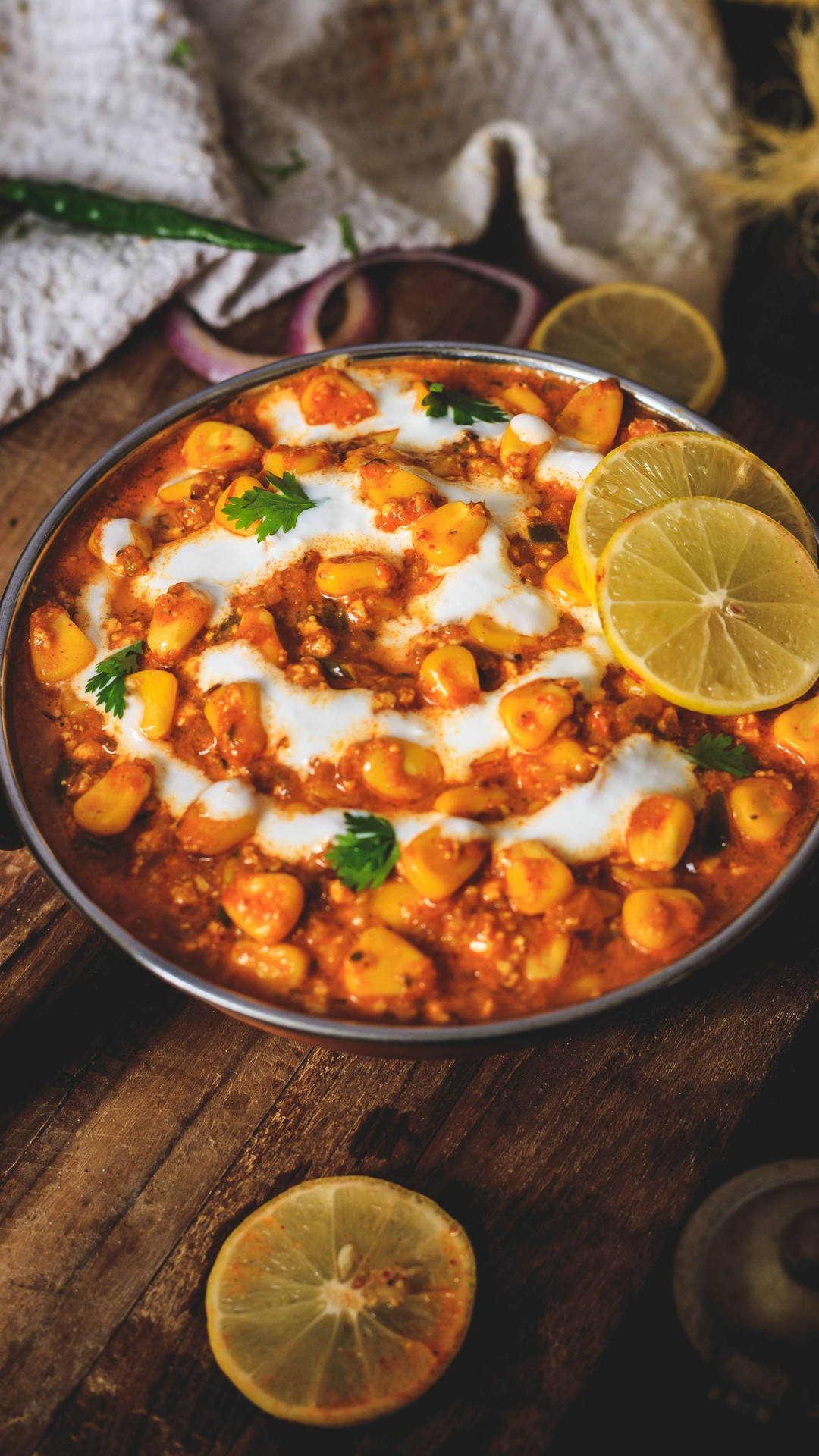 Chicken Masala Indian Food 4k Background