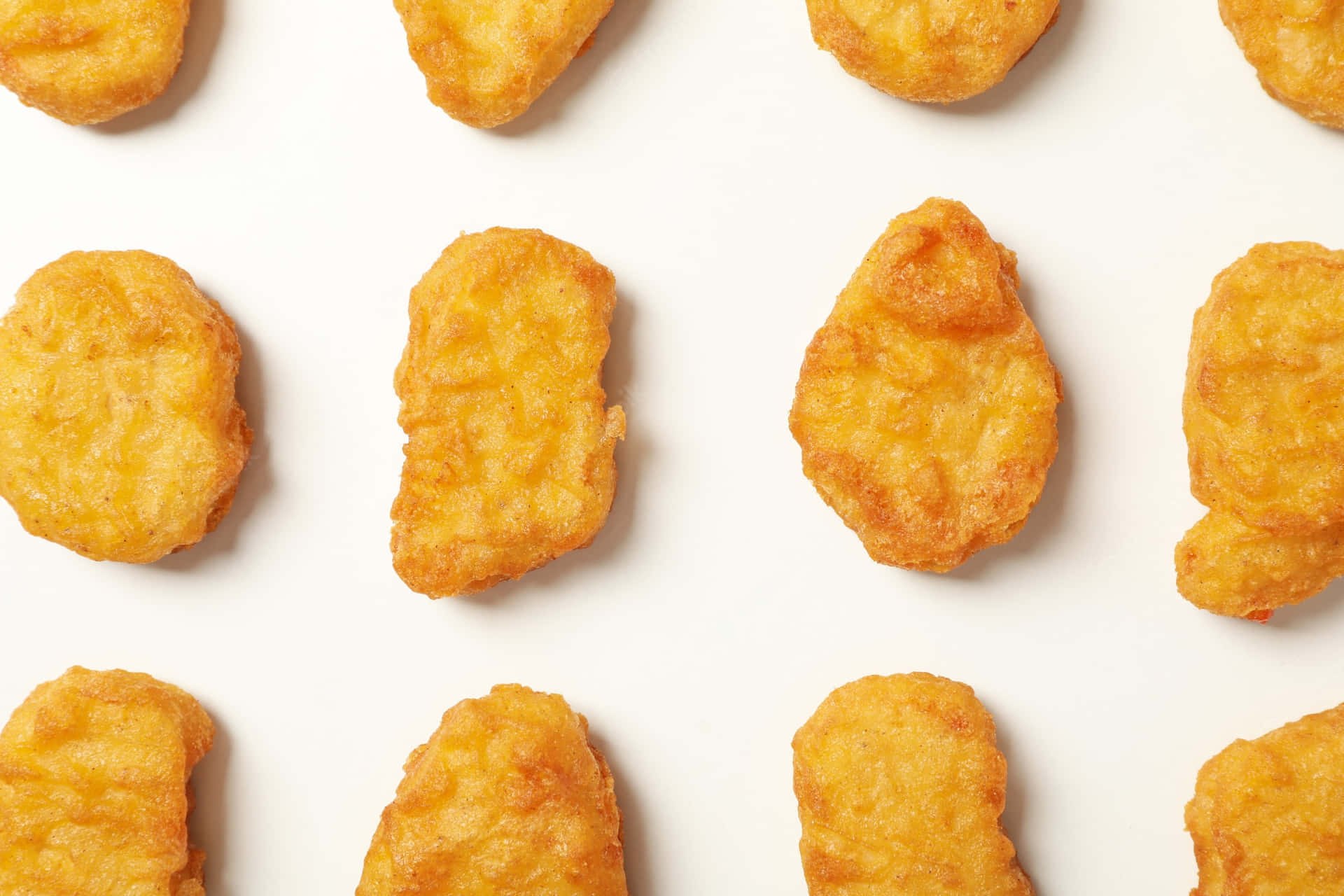 Chicken Nuggets Lined Up Background