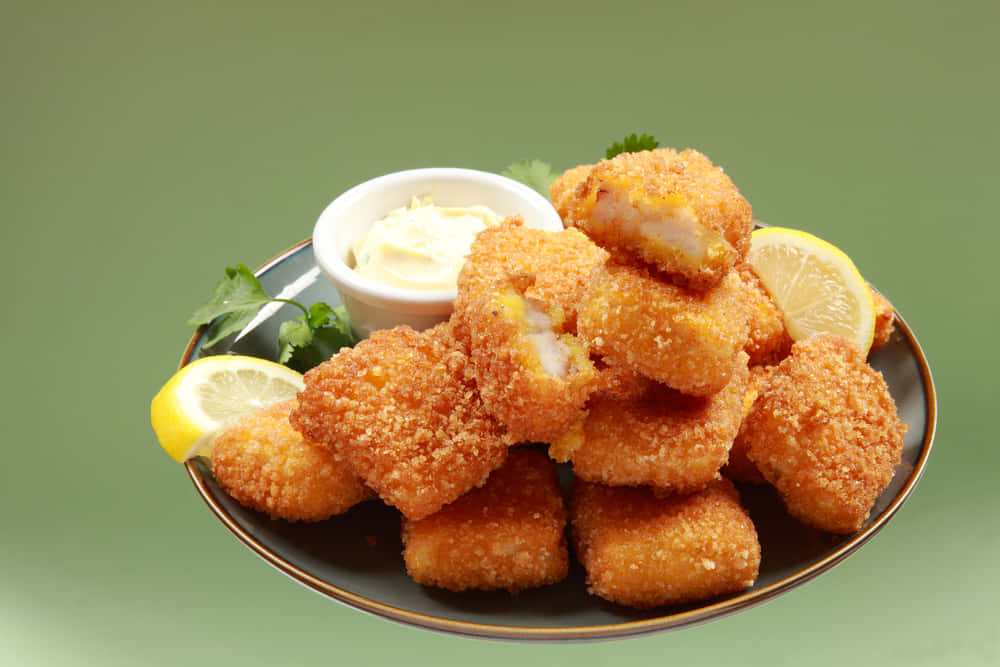 Chicken Nuggets With Lemon Background