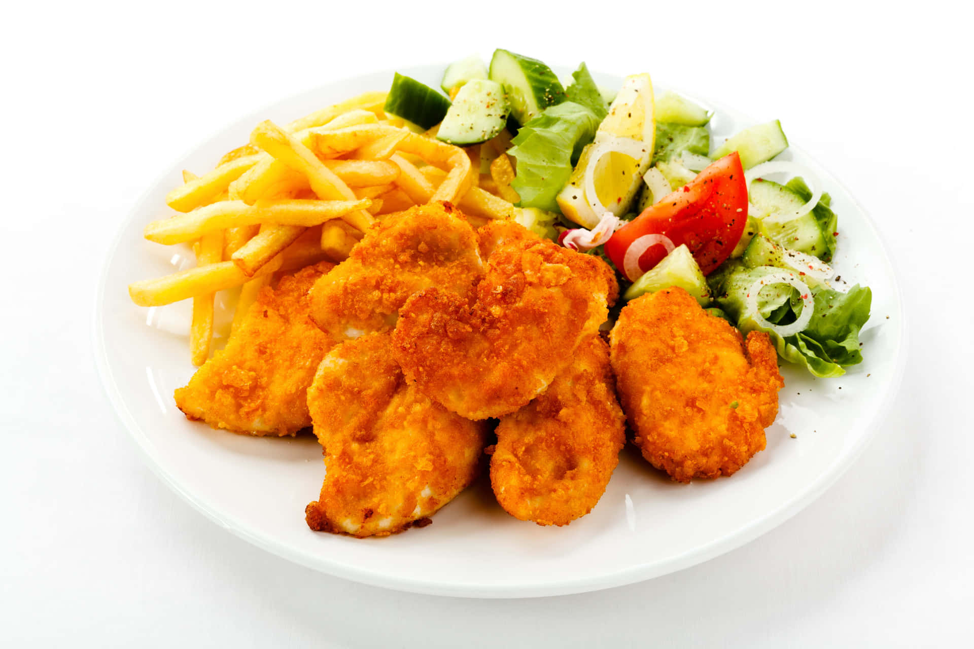 Chicken Nuggets With Vegetables Background