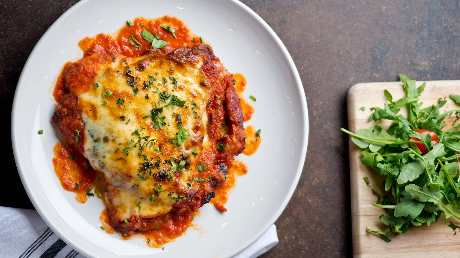 Chicken Parmigiana Cheese Tomato Sauce Overloaded Background