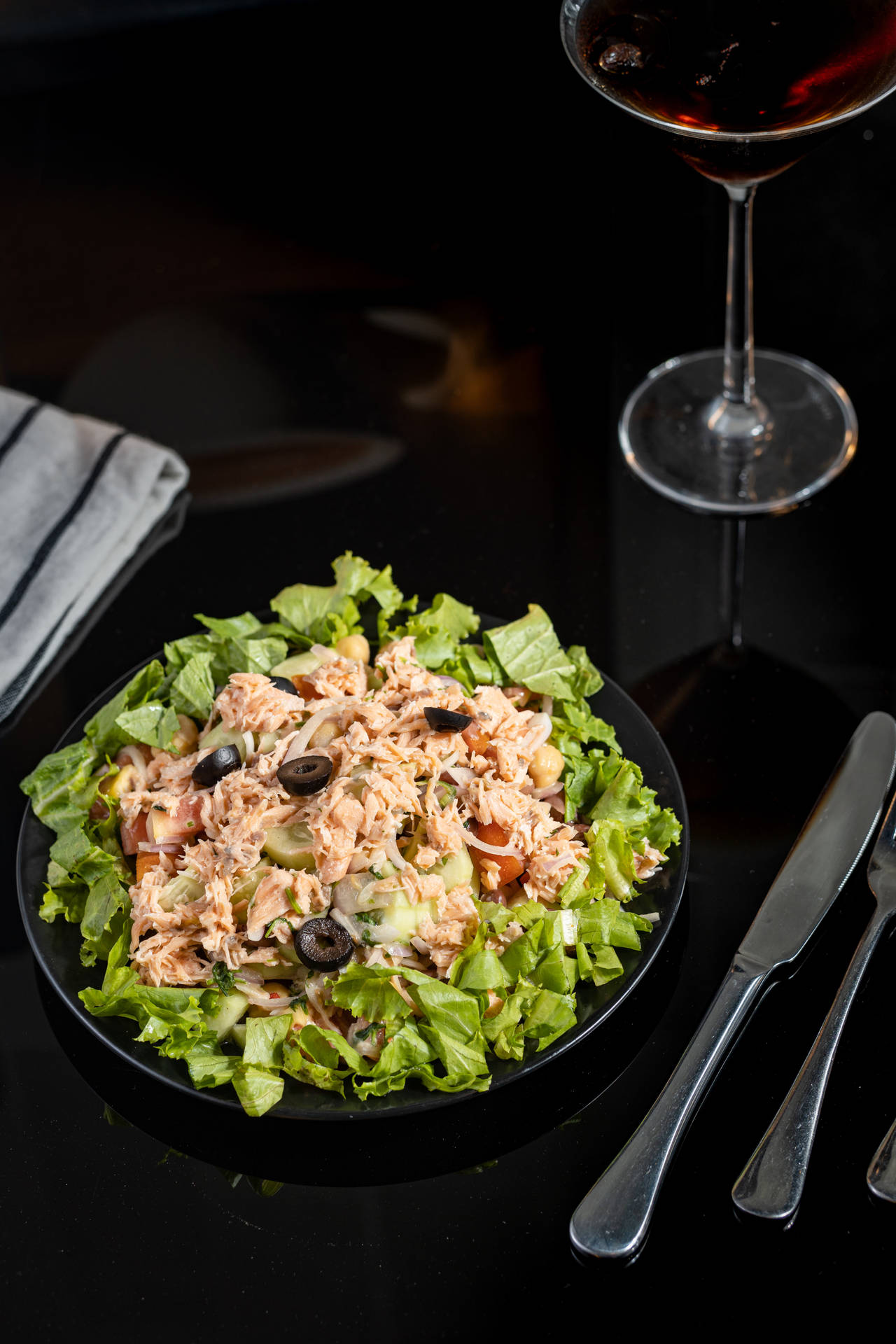 Chicken Salad With Olives Background