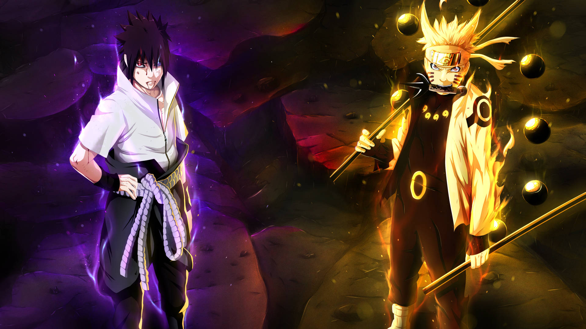 Chidori Naruto And Sasuke Aura Background