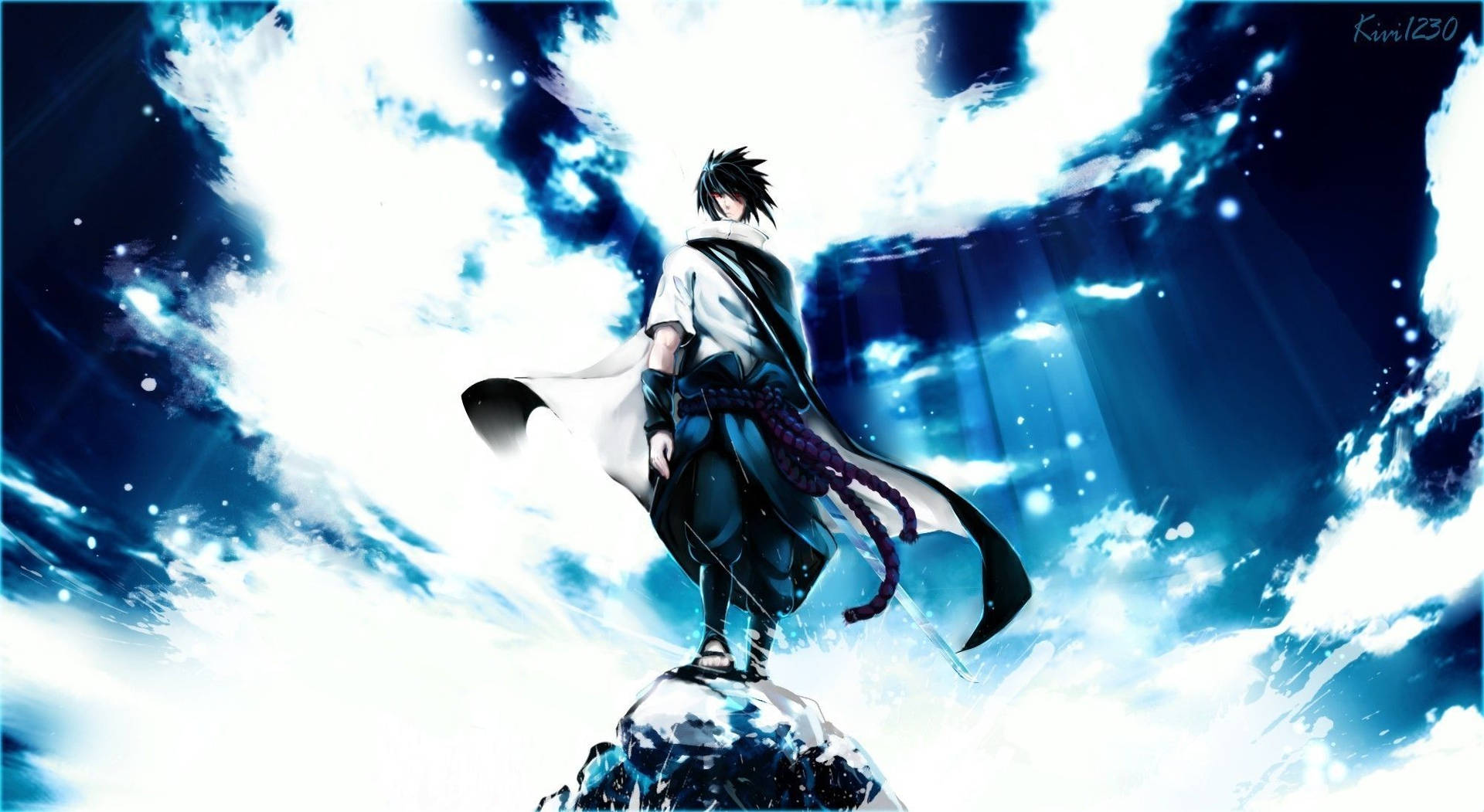 Chidori Sasuke Sky Background