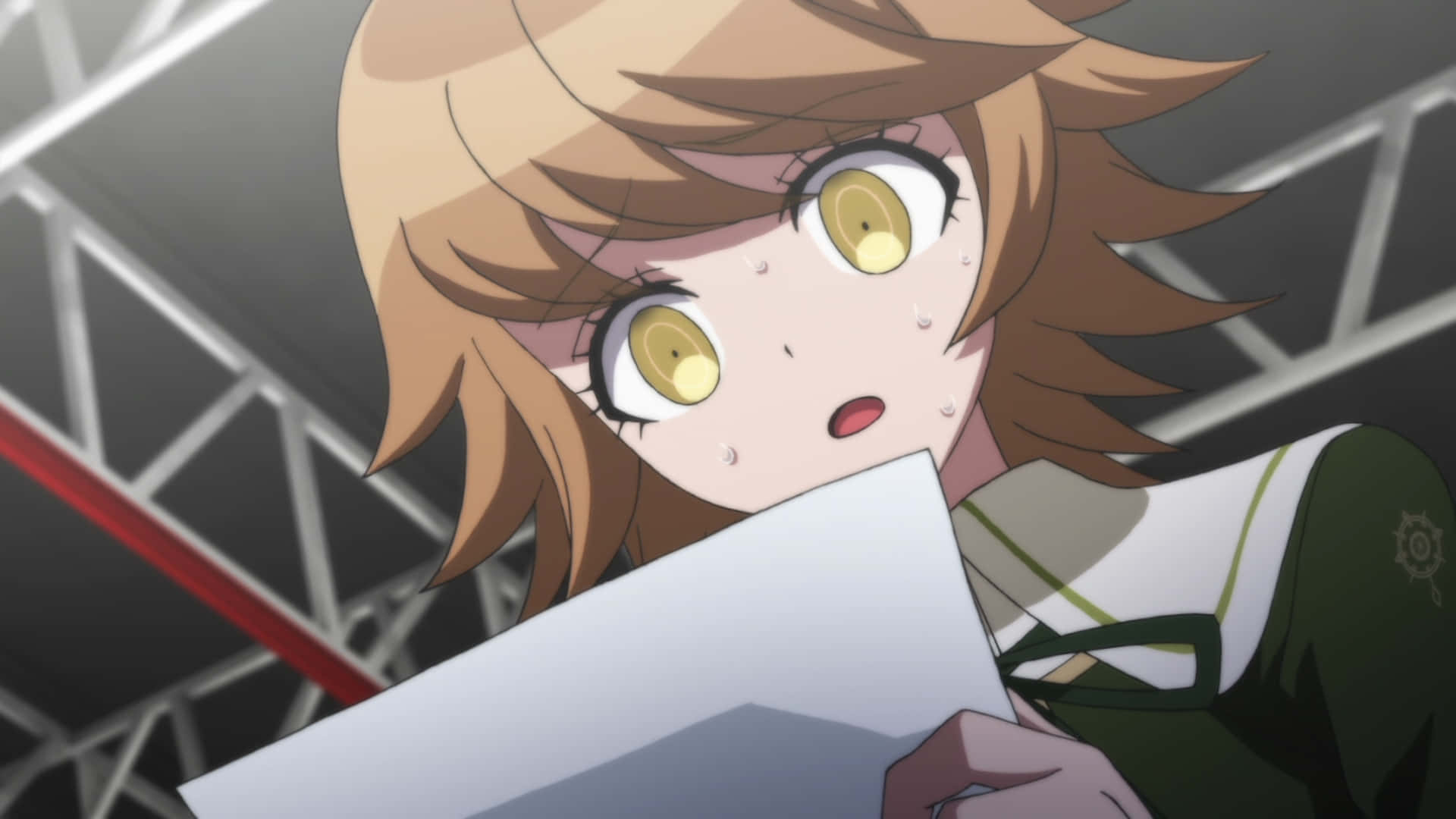 Chihiro Fujisaki Reading Danganronpa Pfp Background