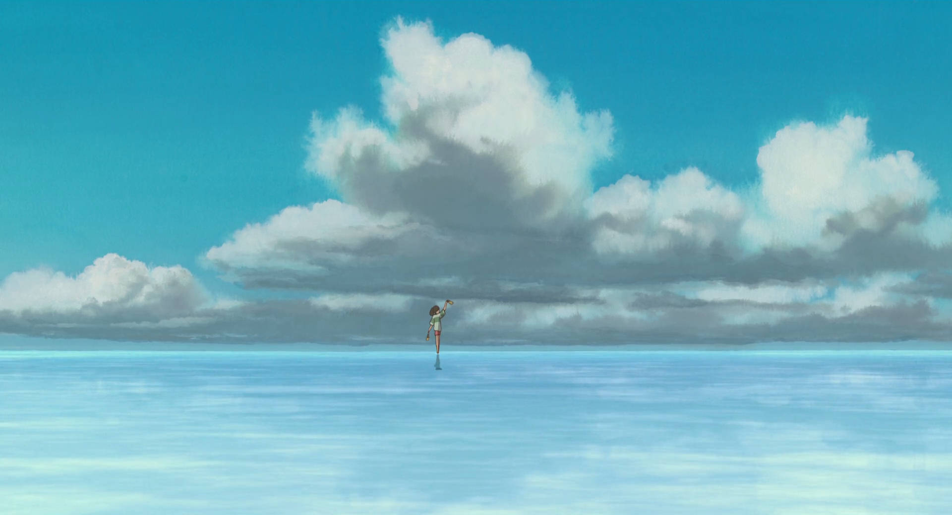 Chihiro In Clouds Spirited Away Desktop Background