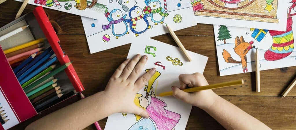 Child Coloring Educational Activity Background