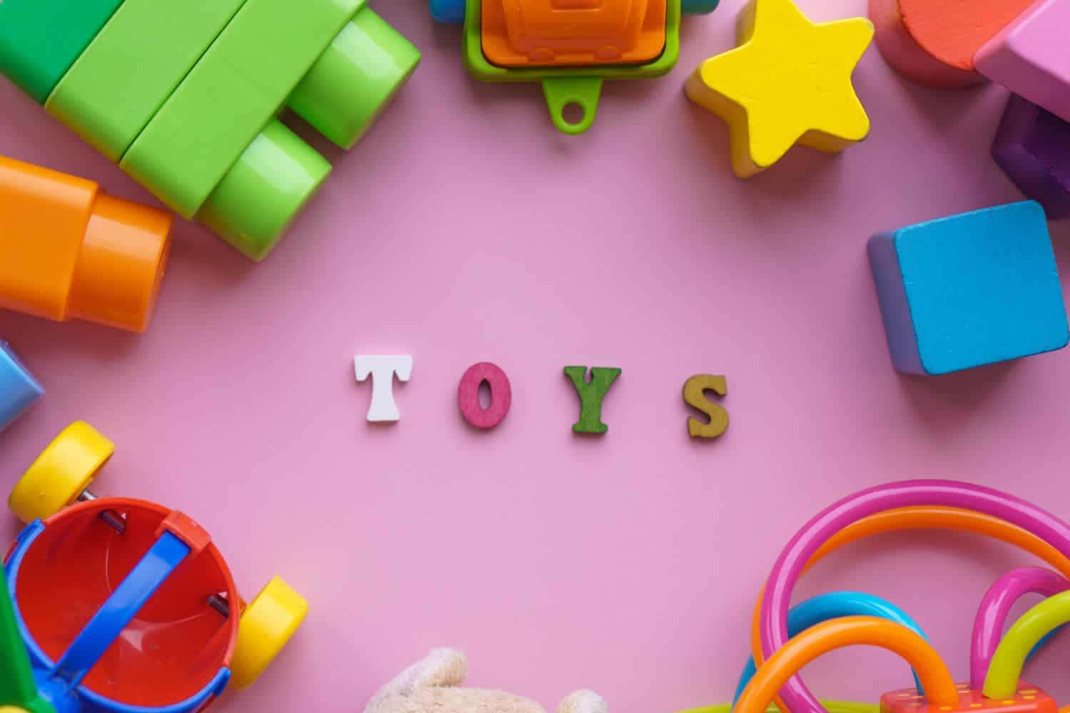 Child's Creative Fun Time With Educational Toys Background