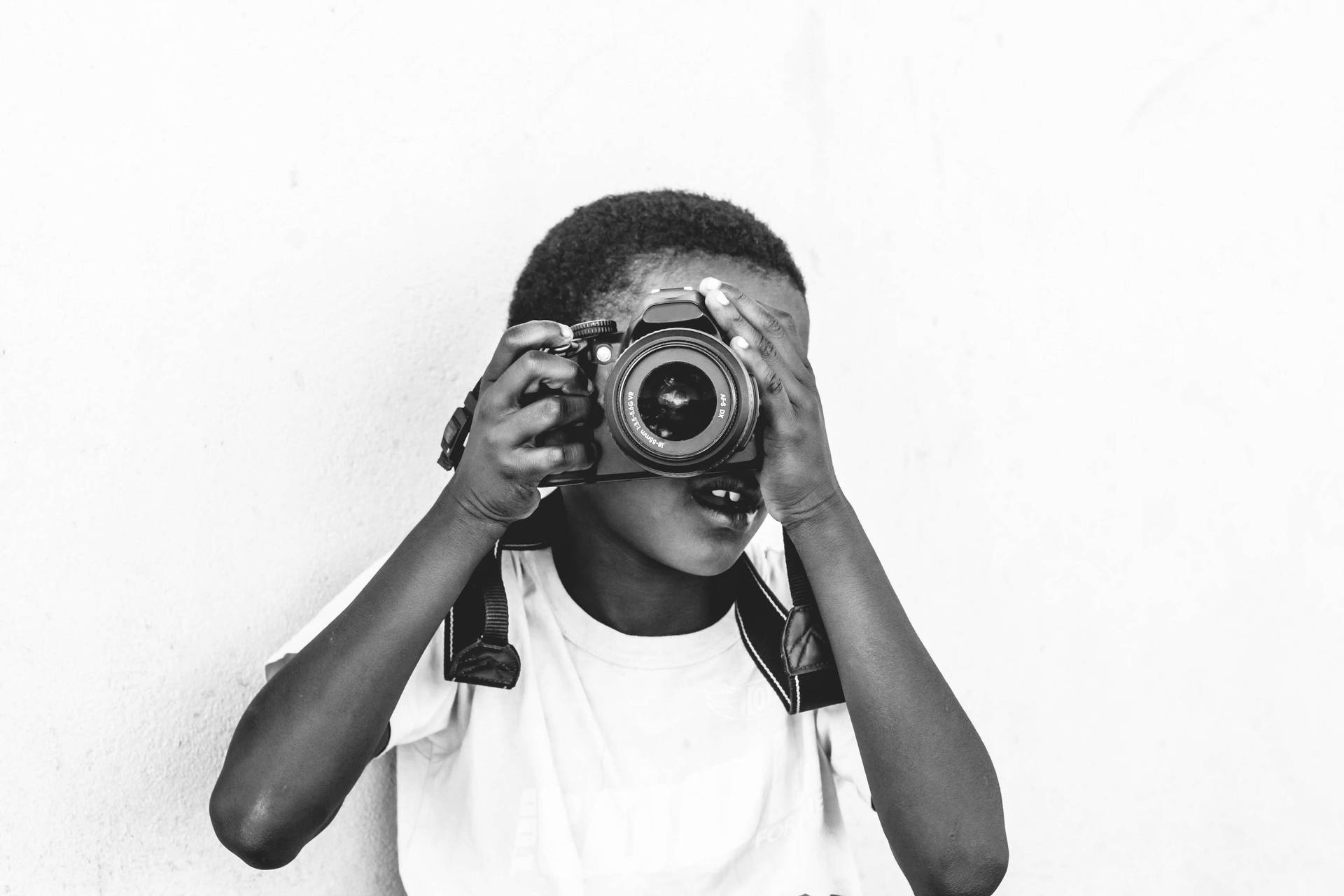 Child With Camera Background