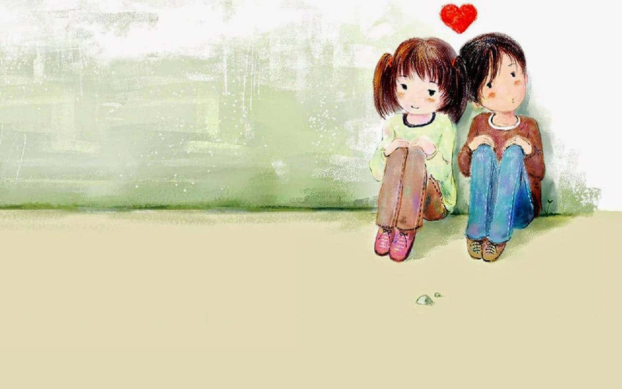 Childhood Friends Love Illustration Background