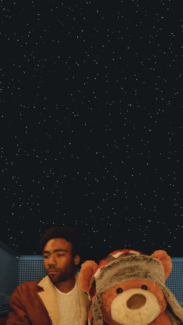 Childish Gambinoand Teddy Bear Starry Backdrop Background