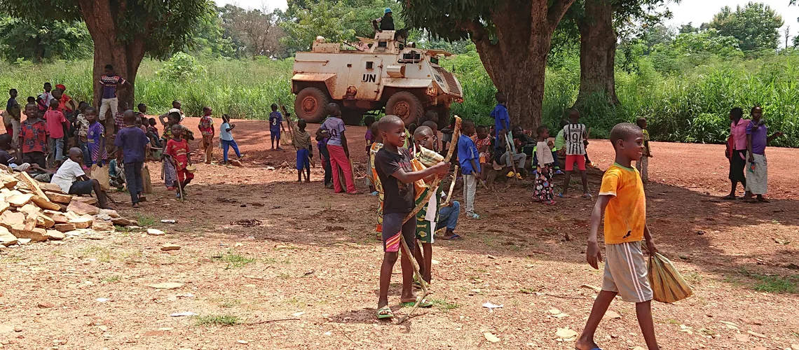 Children Playing In Central African Republic Panorama Background