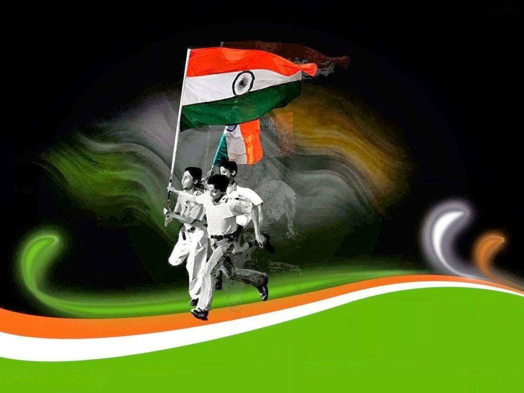 Children With Indian Flag Hd Background