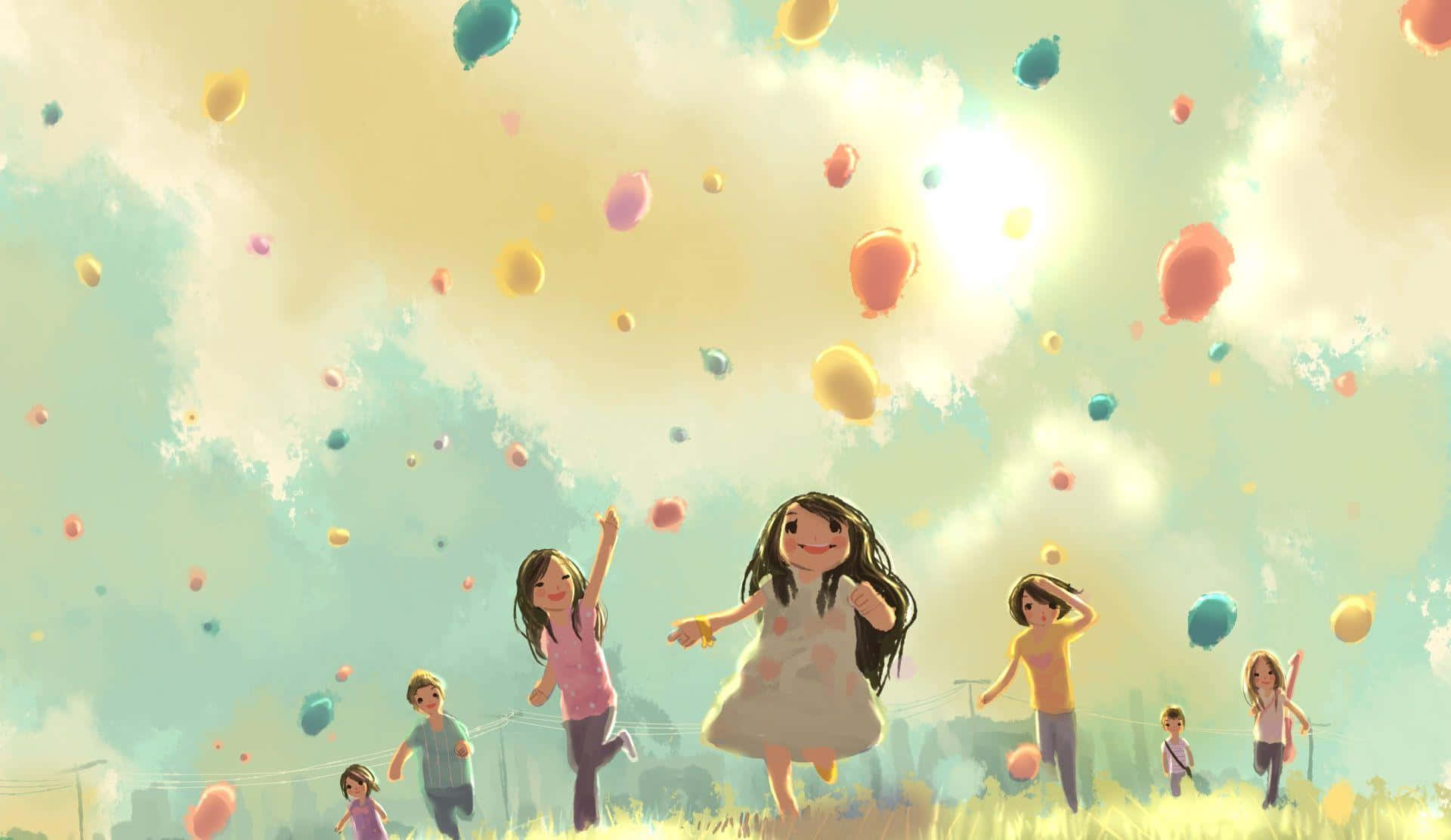 Childrens Balloon Festival Celebration Background