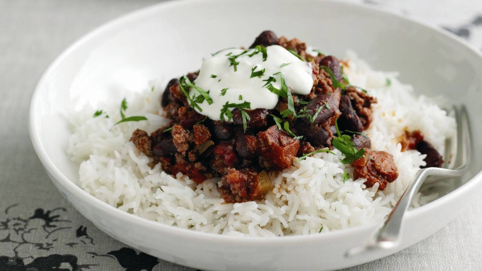 Chili Con Carne Rice Meal Background