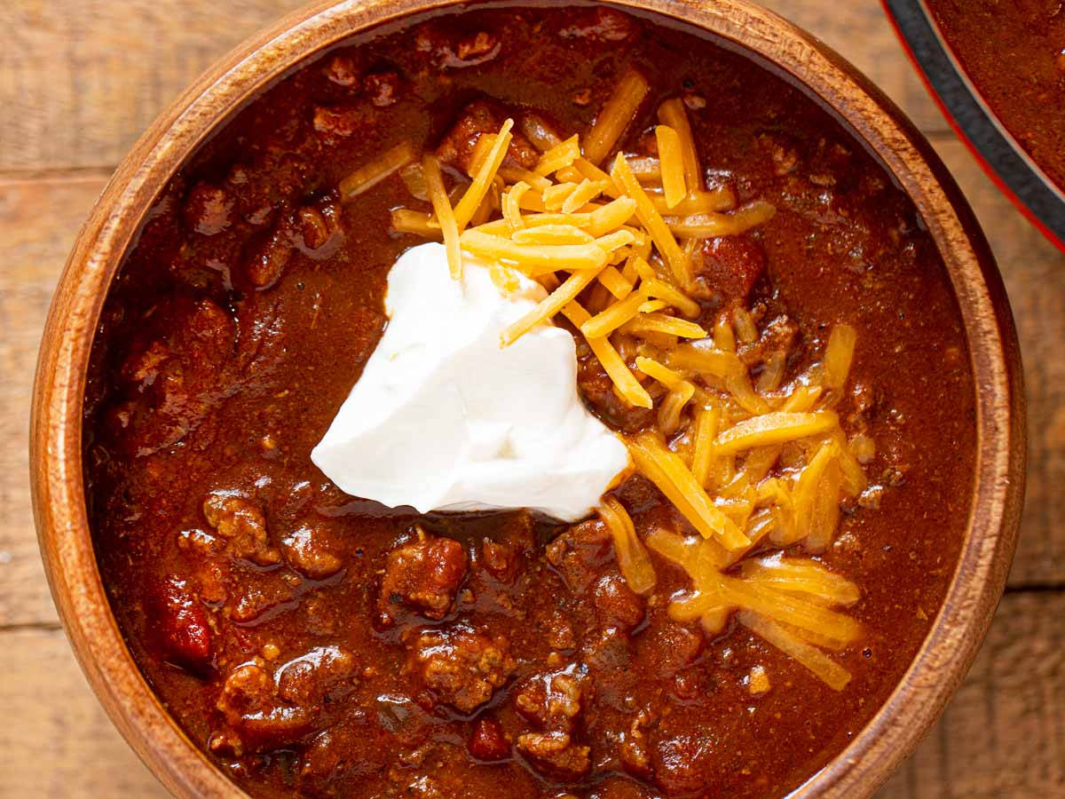 Chili Con Carne With Melted Cheese