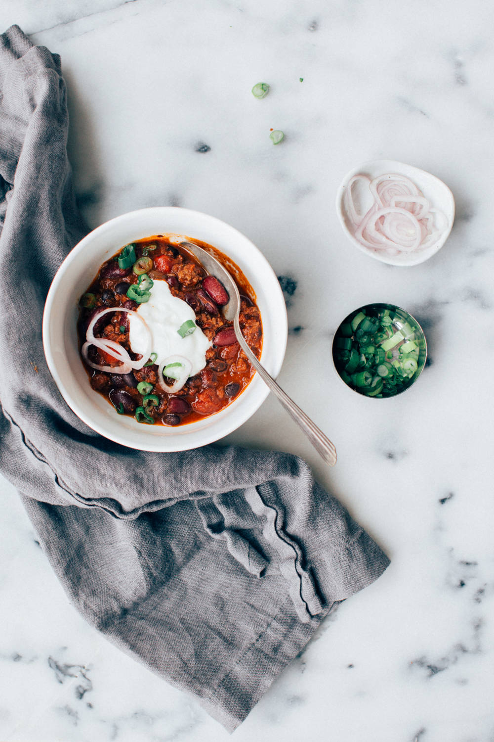 Chili Con Carne With Side Dishes Background