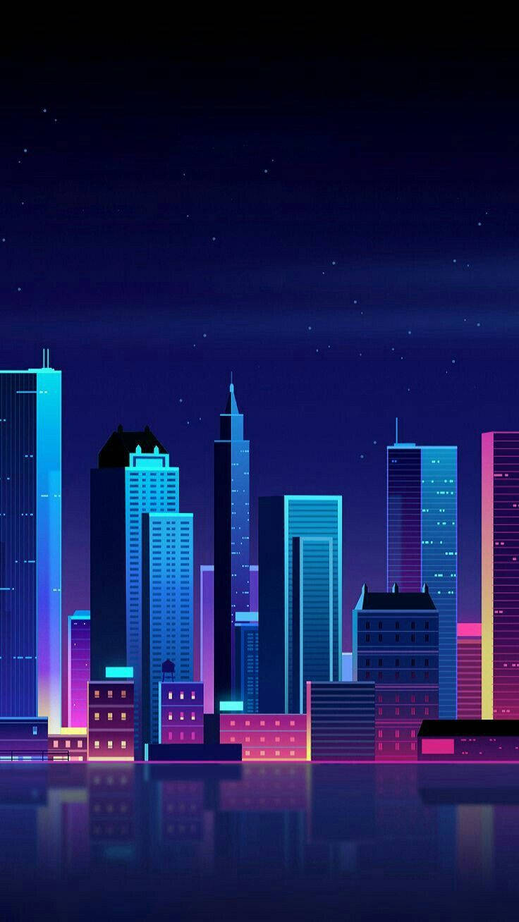 Chill City Night Art Background