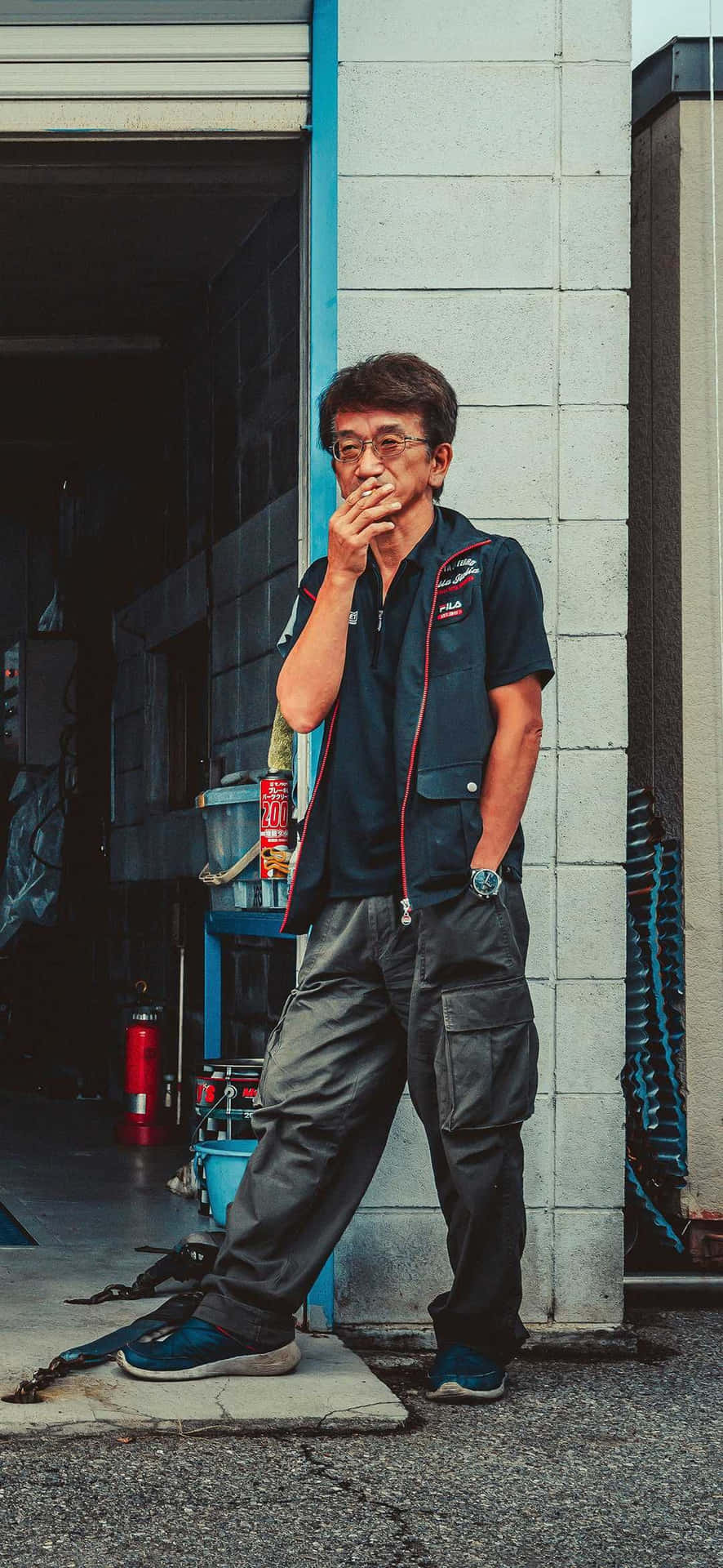 Chill Standing Smokey Nagata Background